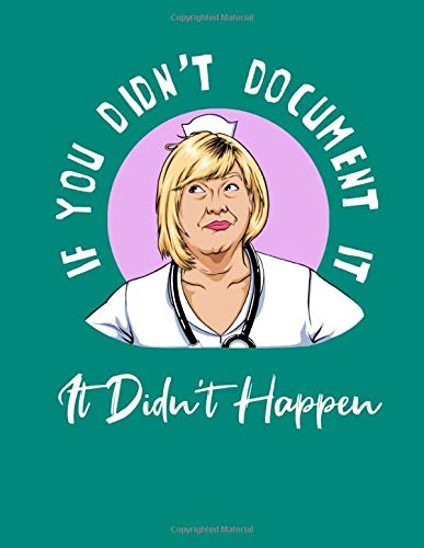 Nursing Care Planner: Teal Cover With Cartoon Nurse With Nursing Care Plan And Mandala For Coloring. Document It Or It Didn't Happen