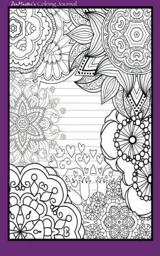 Coloring Journal (purple): Therapeutic journal for writing. journaling. and note-taking with coloring designs for inner peace. calm. and focus (100