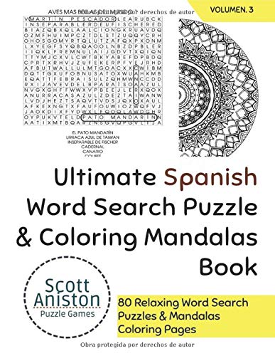 Ultimate Spanish Word Search Puzzle & Coloring Mandalas Book: 80 Relaxing Word Search Puzzles & Coloring Pages (Word Find and Activitiy Book