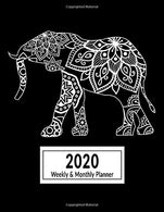 2020 WEEKLY & MONTHLY PLANNER: ELEPHANT MANDALA LARGE VERTICAL (8.5X11) CALENDAR SCHEDULE ORGANIZER PAPERBACK NOTEBOOK - BONUS : 10 ANIMALS MAND