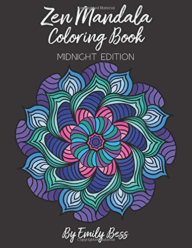 Zen Mandala Coloring Book: Adult Coloring Book for Relaxation | Hand Drawn Intricate Mandalas On Black Backgrounds
