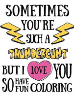 Sometimes you’re such a thundercunt but I love you so have fun coloring: Coloring book for adults 40 original single-sided designs with worst