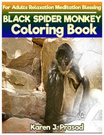 BLACK SPIDER MONKEY Coloring book for Adults Relaxation  Meditation Blessing: Sketches Coloring Book  Grayscale Images