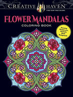Creative Haven Flower Mandalas Coloring Book: Stunning Designs on a Dramatic Black Background (Creative Haven Coloring Books)
