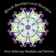 Black Background Designs: Stress Relieving Mandalas and Patterns (Adult Coloring Patterns) (Volume 35)