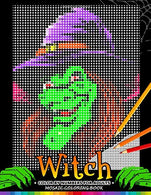 Witch Color by Numbers for Adults: Halloween Mosaic Coloring Book Stress Relieving Design Puzzle Quest